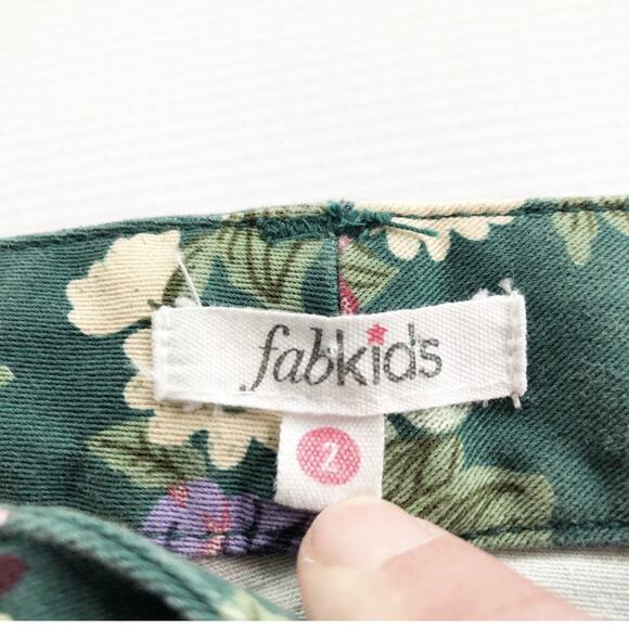Fab Kids Floral Jeggings Size 2 - Picture 3 of 6